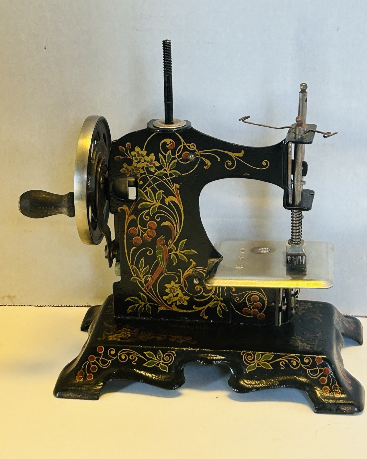 Antique Muller Toy Sewing Machine Hand Crank Stenciled 19th C. Germany