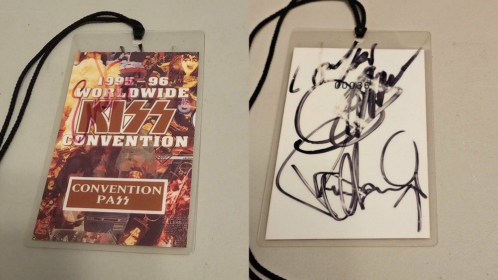 1995-96  Worldwide KISS Convention pass #00036 SIGNED BY ALL Laminate & Lanyard