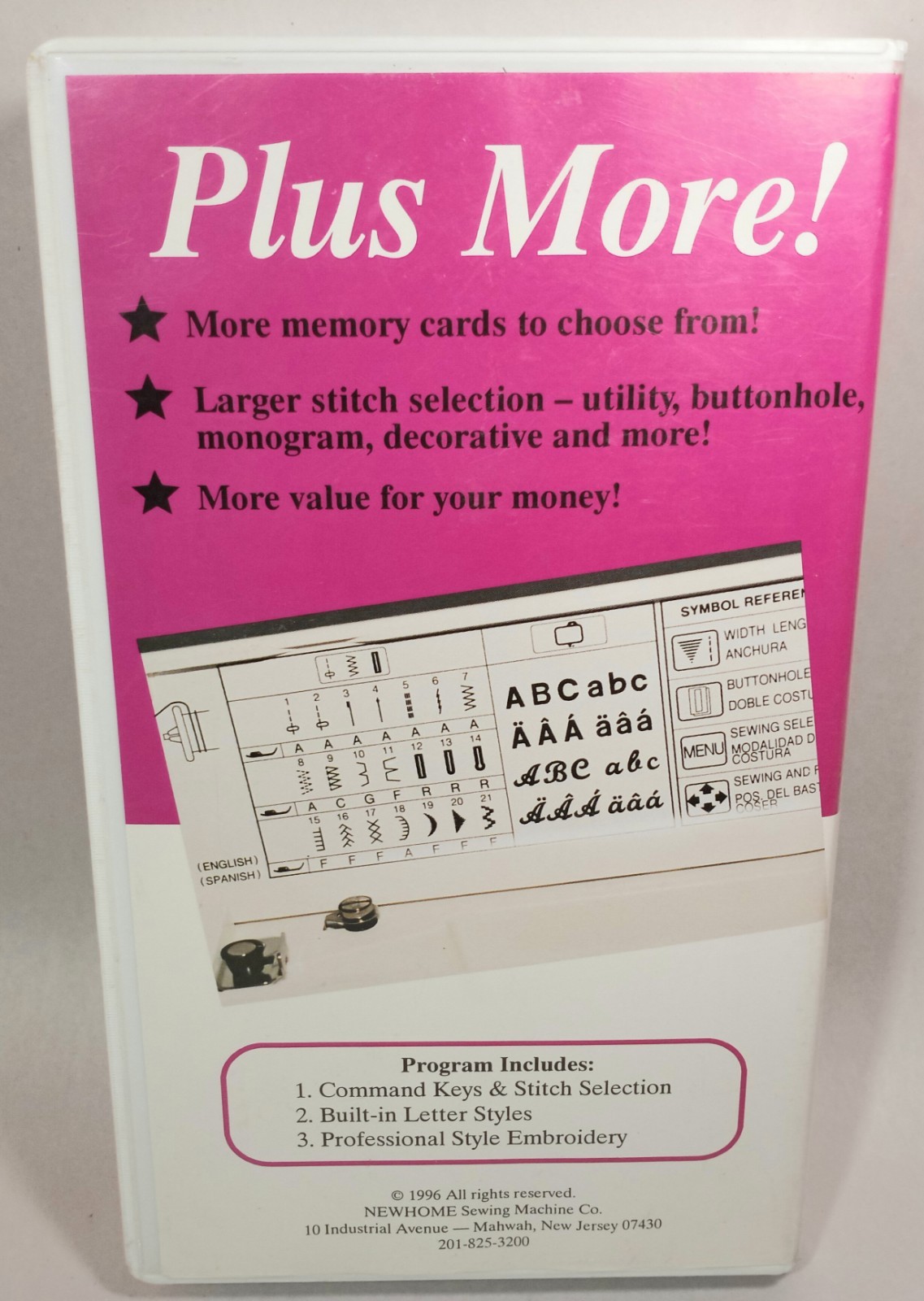 Janome Memory Craft 5000 Instructions Intructional VHS Cassette Video Embroidery