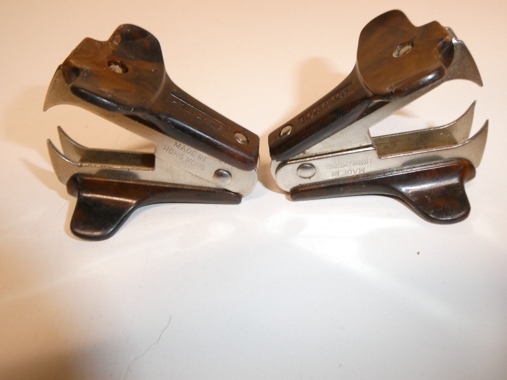 2 Bakelite Bostitch Staple Puller Remover Extractor Brown Black Marbled Swirl