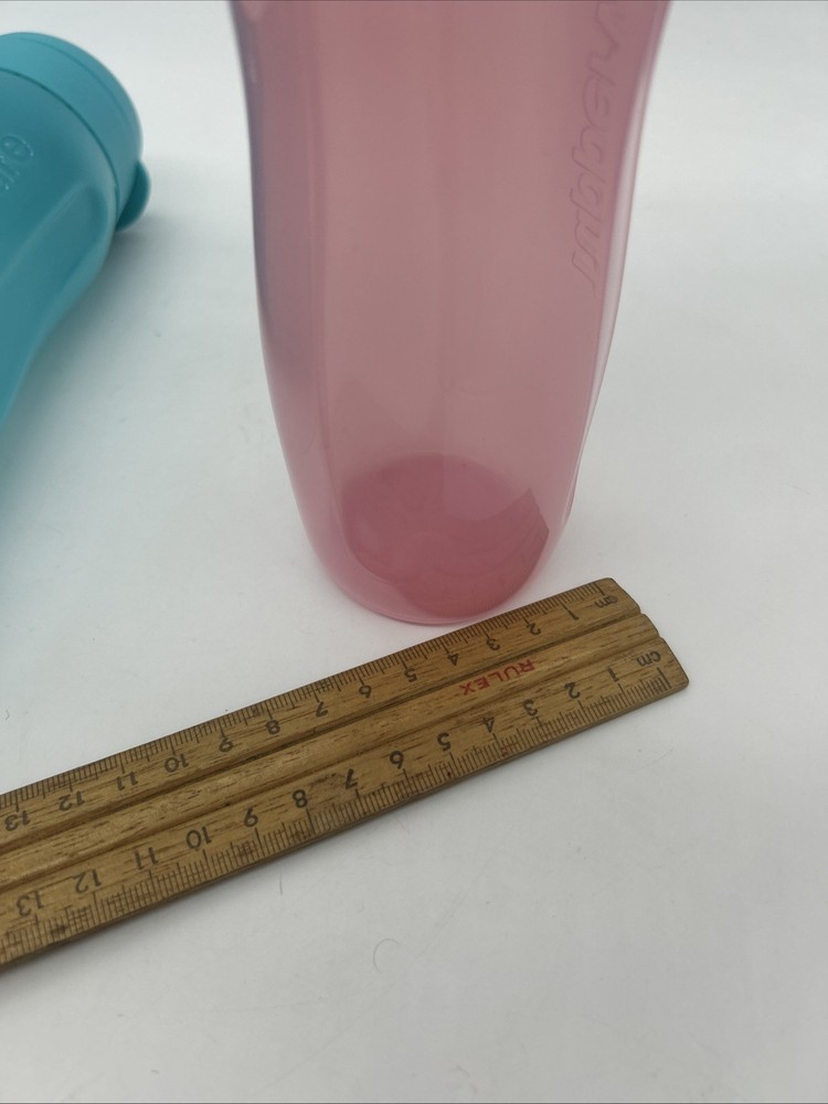 Tupperware 500ml Bottle Pair Eco Top Pink Blue Small