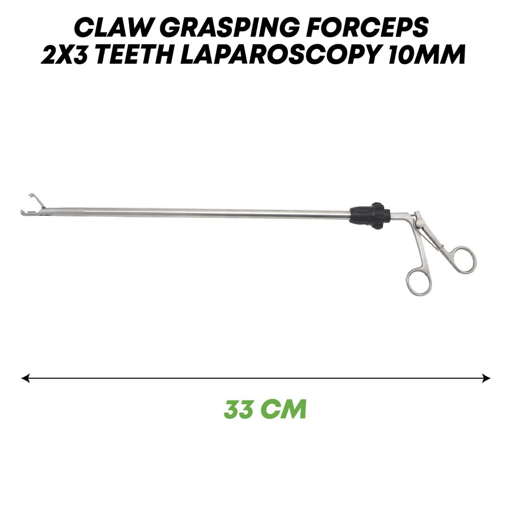 Claw Grasping Forceps 2x3 Teeth 10 mm Laparoscopy Surgical Instruments German