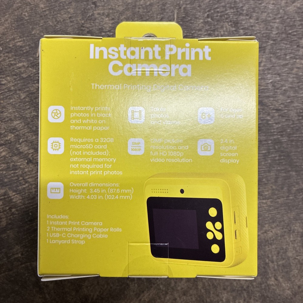 GEMS Kids Instant Camera - Yellow