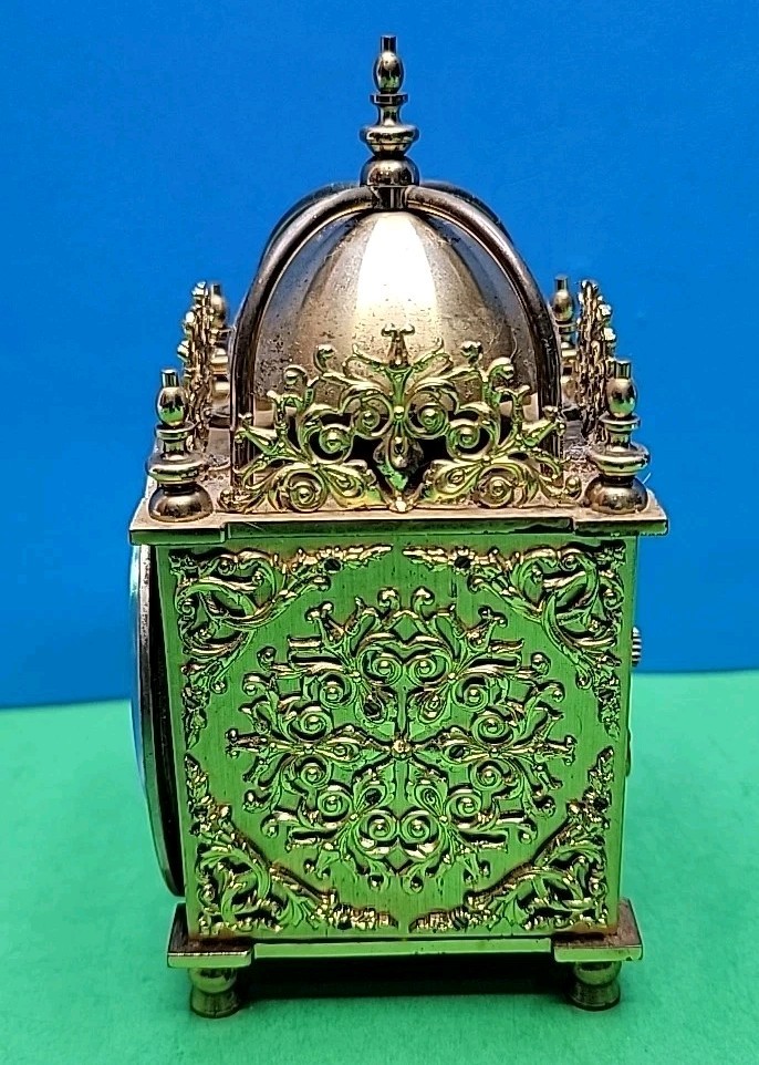 Vintage Ornate Swiss Mechanical Wind Arnex Alarm Clock. - Working Nicely.