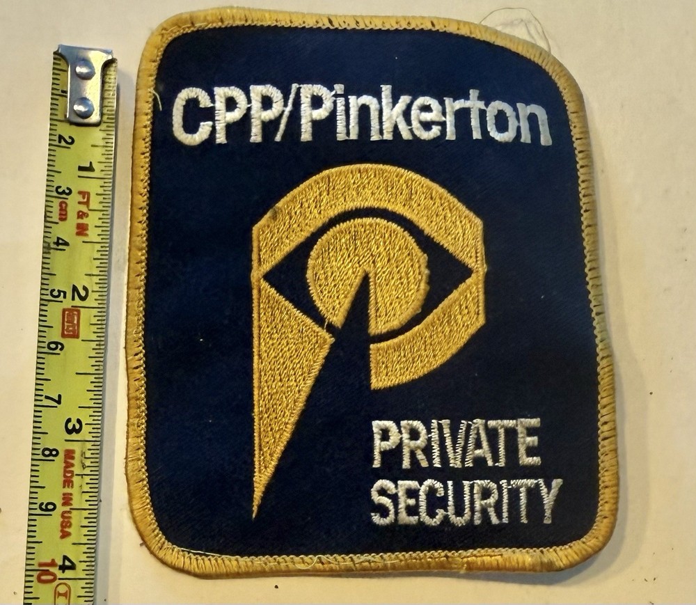 RARE VINTAGE CPP PINKERTON PRIVATE SECURITY PATCH MINT