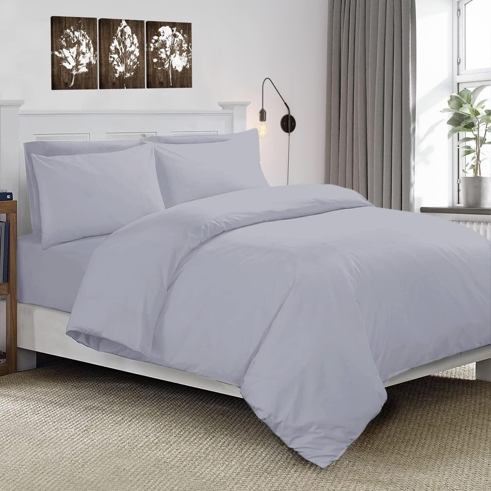 Home Collection 7 PC Sheet Set Silver Solid Egyptian Cotton 800 Thread Count