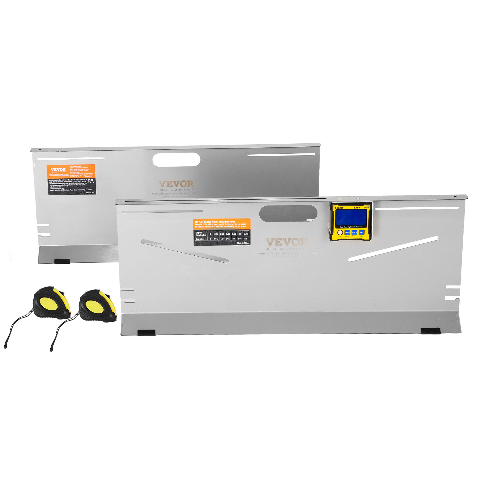 VEVOR Wheel Alignment Tool Camber/Caster/Toe Gauge Toe Plates Measuring Tapes