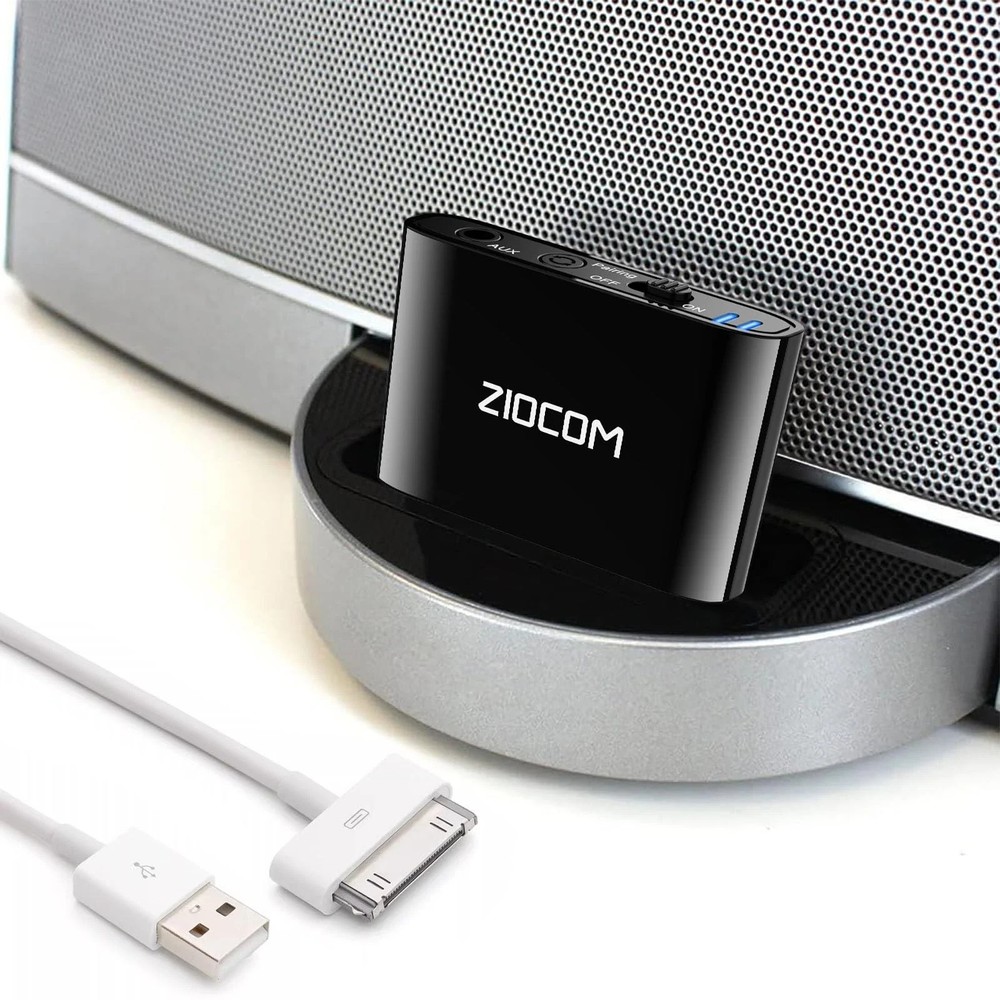 ZIOCOM 30 Pin Bluetooth Adapter Receiver for Bose iPod iPhone SoundDock and O...