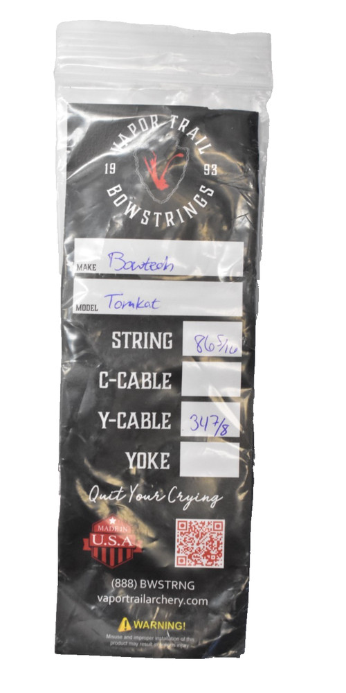 Vapor Trail Bow Strings Bowtech Tomkat 86-5/16" String  34-7/8" Y String Set