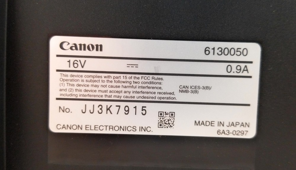 Canon imageFORMULA DR-C225 II Duplex Document Scanner USB 6130050