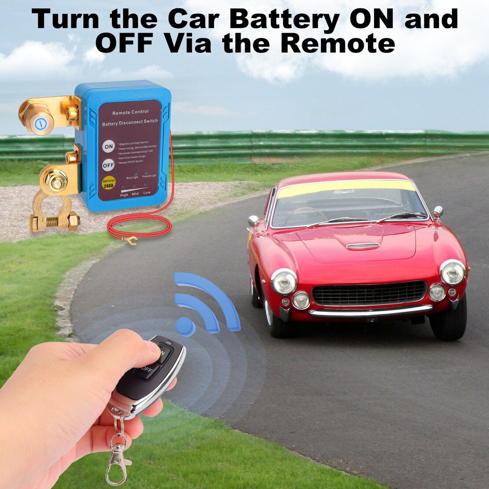 Car Battery Switch Disconnect Power Kill Master Isolator Cut Off Remote Control