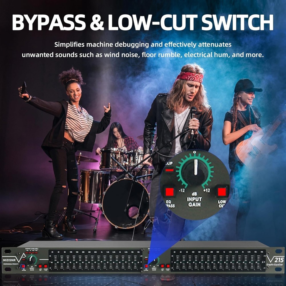Professional DJ Stereo Graphic Equalizer, 15-Band EQ