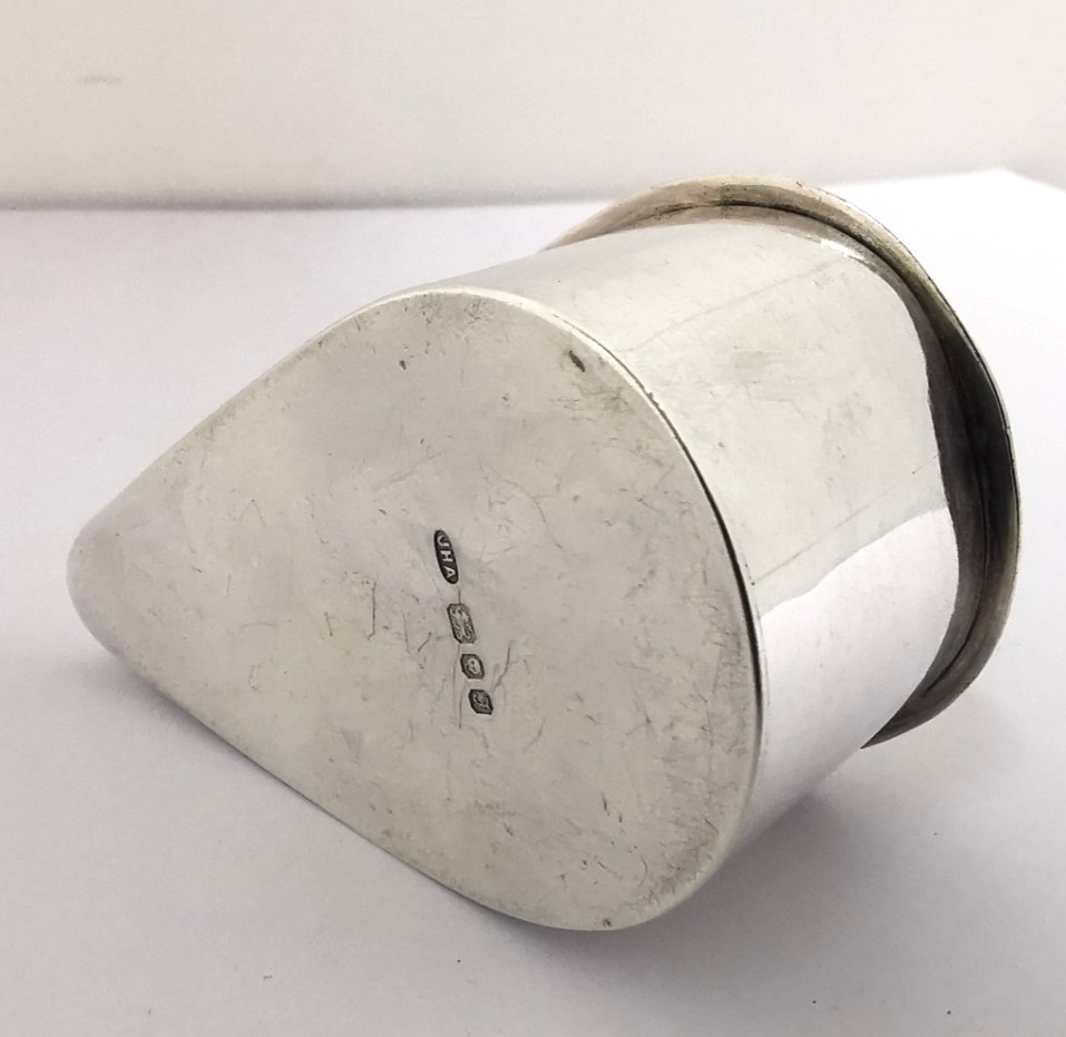 Unusual Modernist Solid Silver Box - London 1980
