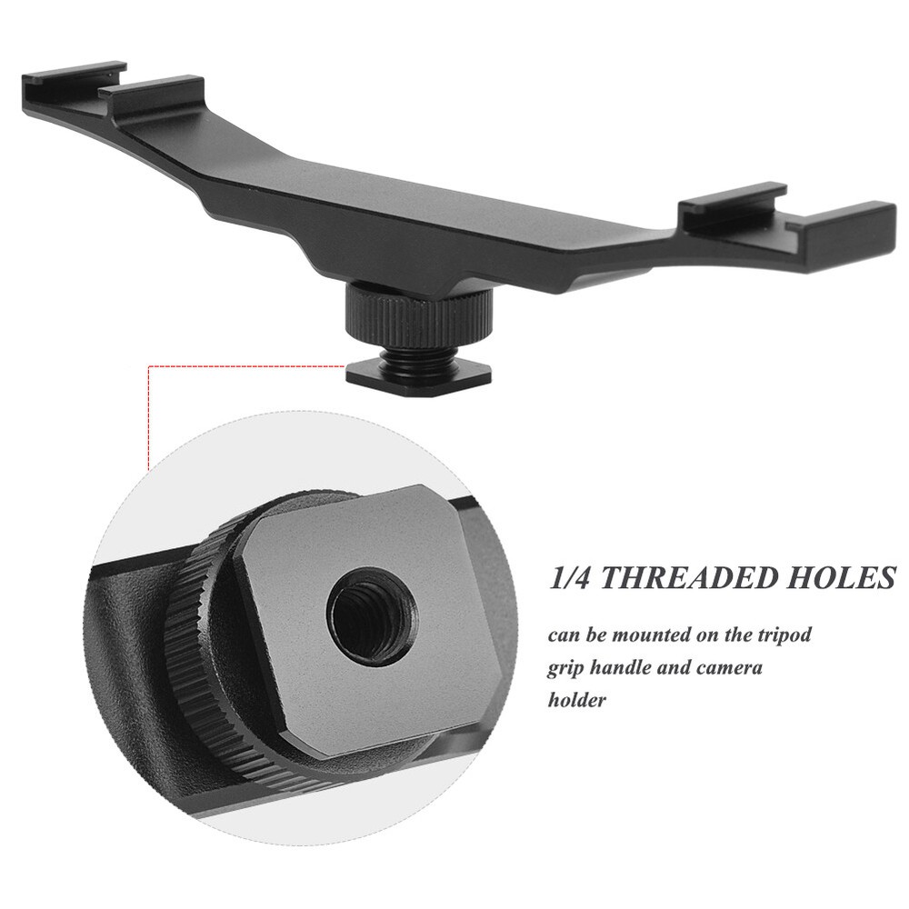 Cold Shoe Mount Extension Bar Bracket Wtih 1/4\'\' Hole For Camera