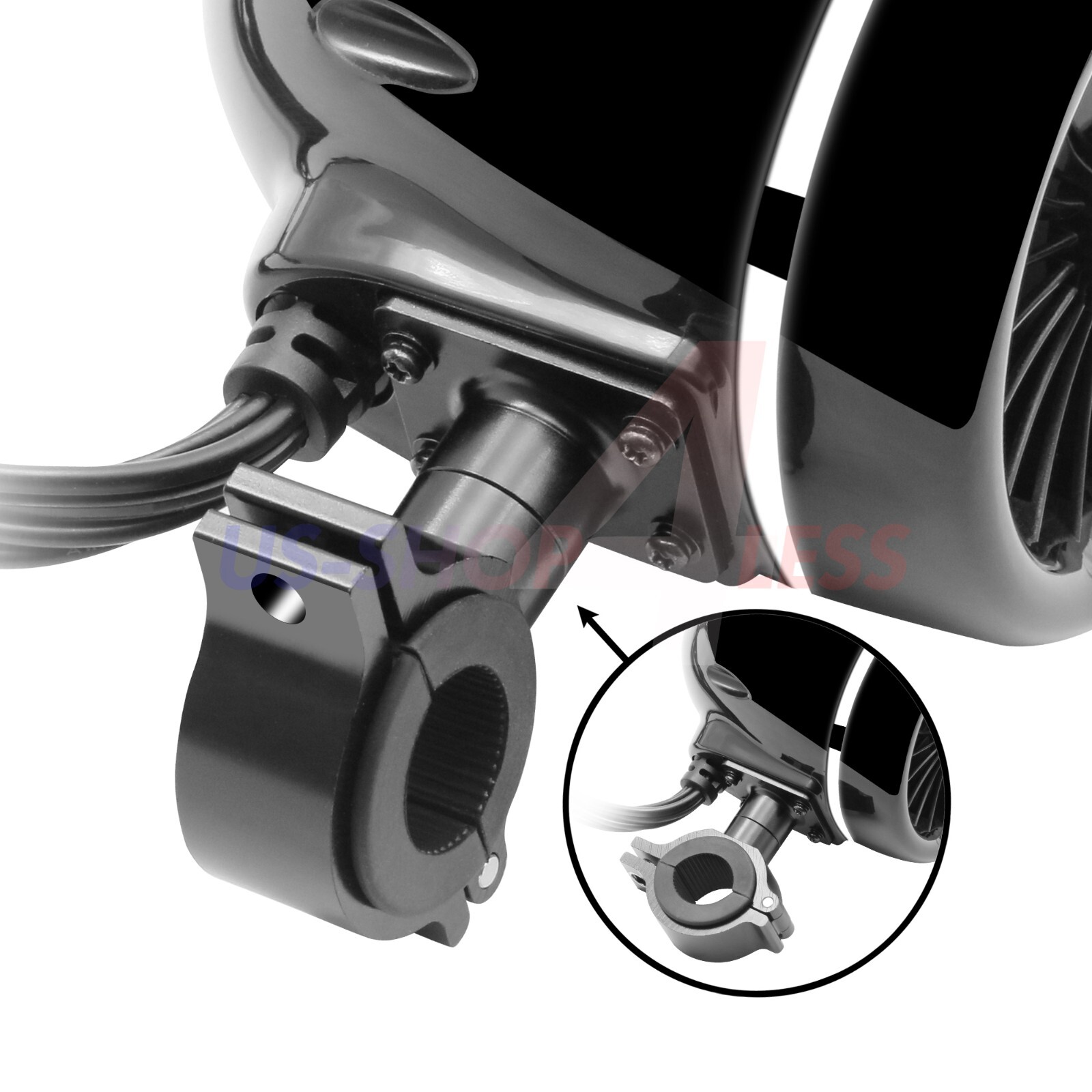 Waterproof Bluetooth Motorcycle Stereo LED Speakers Amp Audio System Harley USB