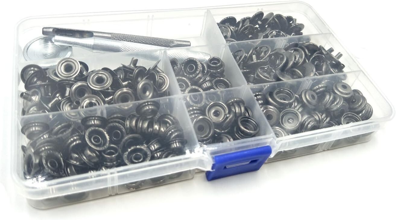 70 Sets 15mm 5/8 Heavy Duty Snap Fasteners Kit Metal Snaps for Leather Craft