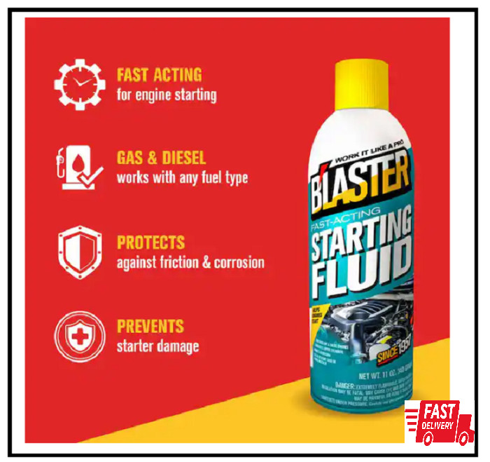 11 Oz. Fast-Acting Engine Starting Fluid Spray (Pack of 6)