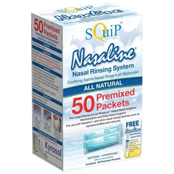 Squip Nasaline Salt 50 Pre-mixed saline packets