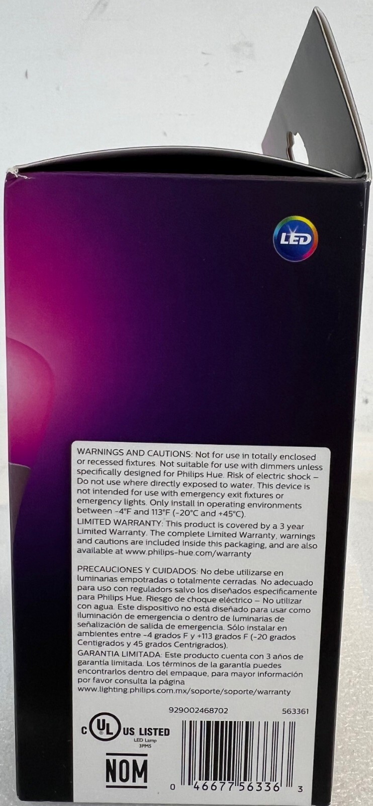 Philips Hue 563361 White and Color Ambiance A19 Bluetooth 75W 2-Pack-FREE S/H