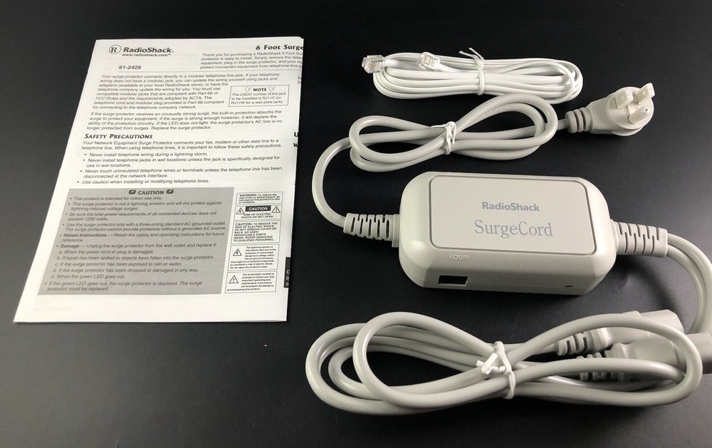 RadioShack Computer Equipment Surgecord Protector Vd1