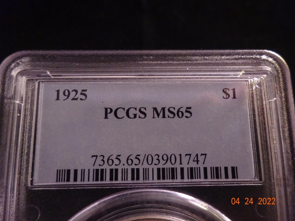 1925 Peace Silver Dollar, PCGS MS65