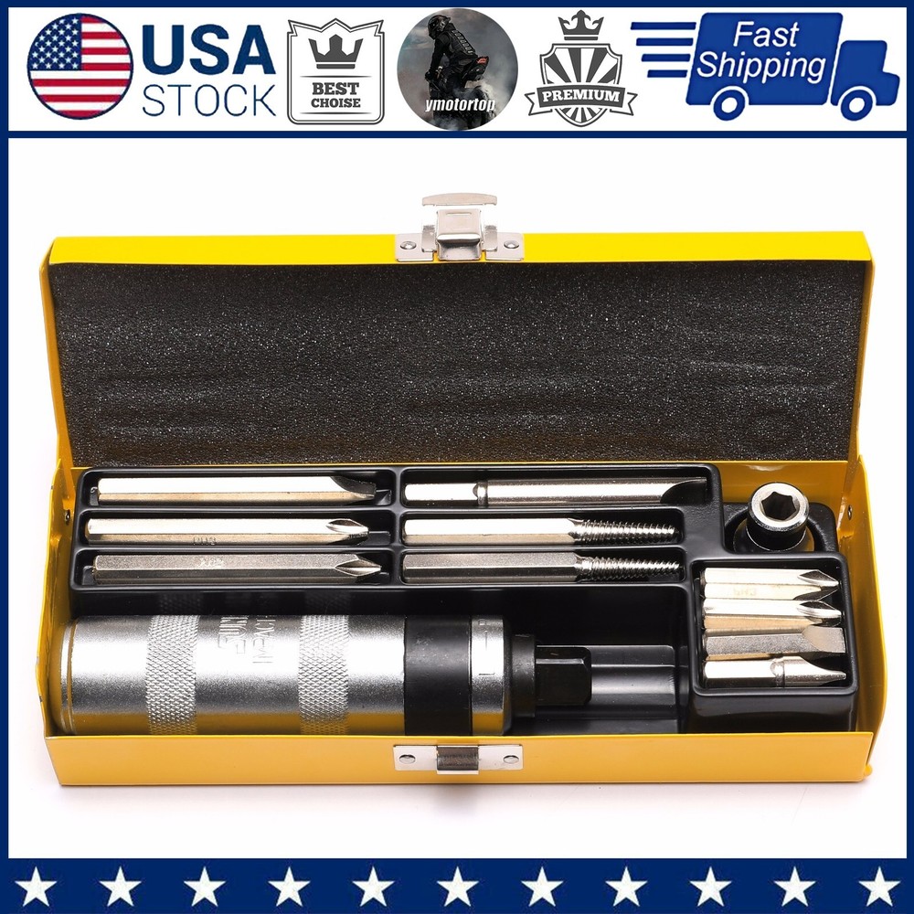 12PCS/Set Impact Screwdriver Kit Heavy Driver Hammer Screw Socket Drive Bit Tool