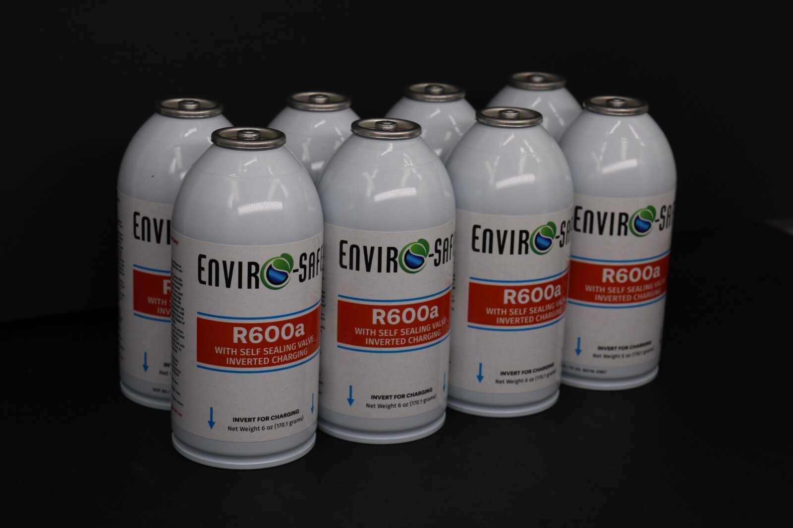 Enviro-Safe R-600a Refrigerant with 7/16" Self Sealing K28 6 oz Case/8 #8070