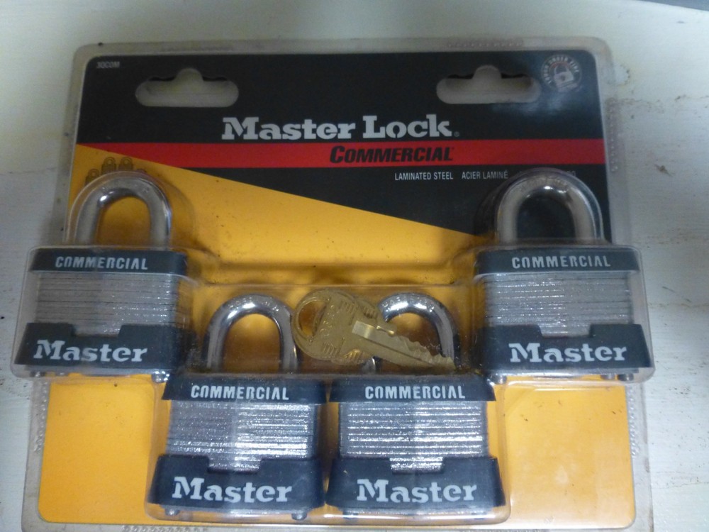 Master Lock 3Qcom Padlocks, Keyed Alike, Standard Shackle, Rectangular Steel