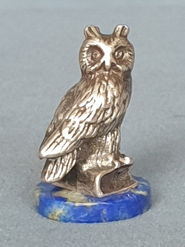 Owl. Eagle owl. Sterling silver 925. Height 1" ( 25 мм).