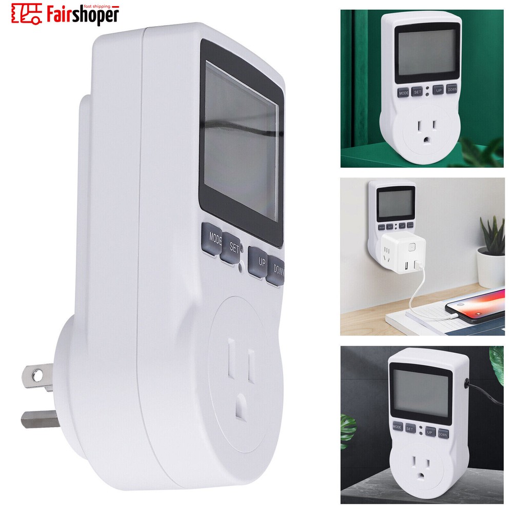 Digital Plug in Thermostat Timer Switch Socket Temperature Controller Switch USA