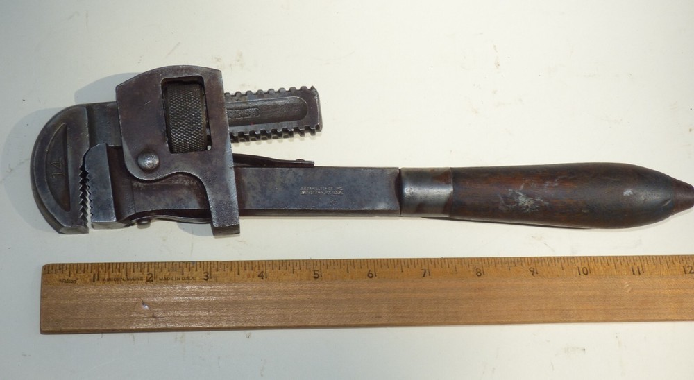 Vintage JP Danielson Stillson Pattern 14" Adjustable Pipe Monkey Wrench USA C