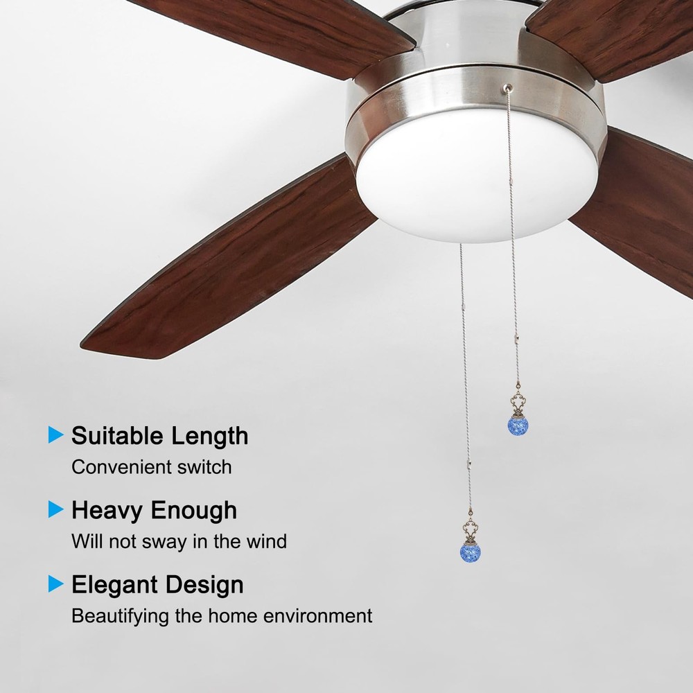 Ceiling Fan Pull Chain, 2 Pack 12" Decorative Ball Pendant Chain Extender Cha...
