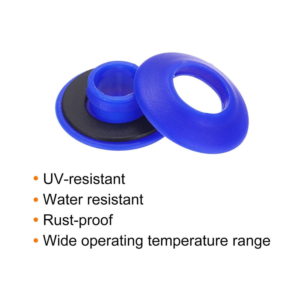 21pcs 12mm Plastic Truck Eyelets Black