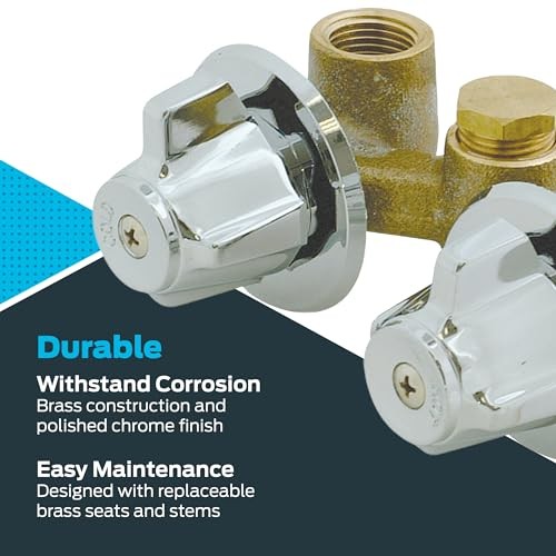 Multi-Turn Shower Stall Valve, Chrome, 10551