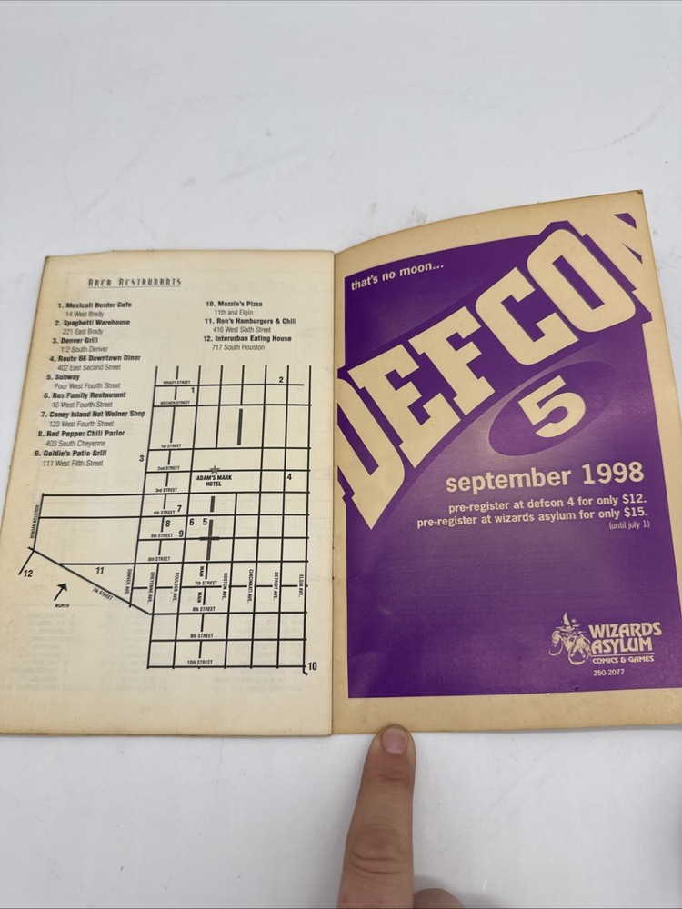 Defcon DC4 Program Guide Vintage defcon Sci-fi Gaming Convention Program 1997