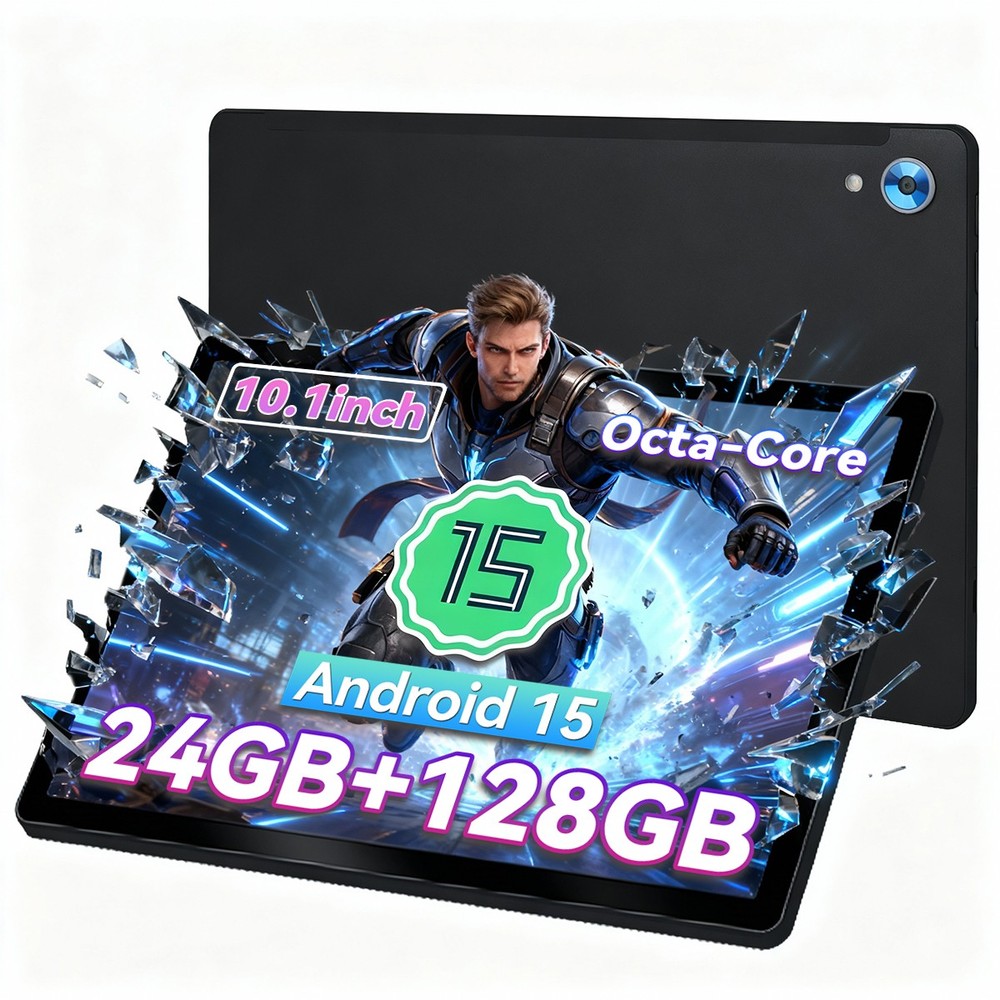 Android15 Tablet 10.1" Octa-core Processor 24GB RAM 128GB ROM HD IPS Dual Camera
