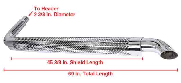 JEGS 30582 Shielded Side Pipes Length 60 in.