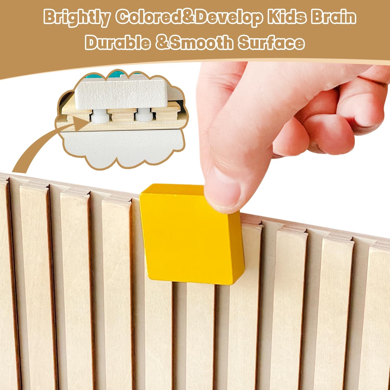 Wooden Stacking Puzzle Toy 3D Montessori Brain Teaser Game for Kids 4 to 6