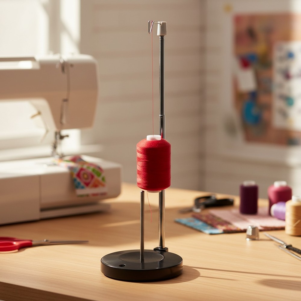 Heavy Plastic Base Thread Spool Stand with Adjustable Design for Convenience