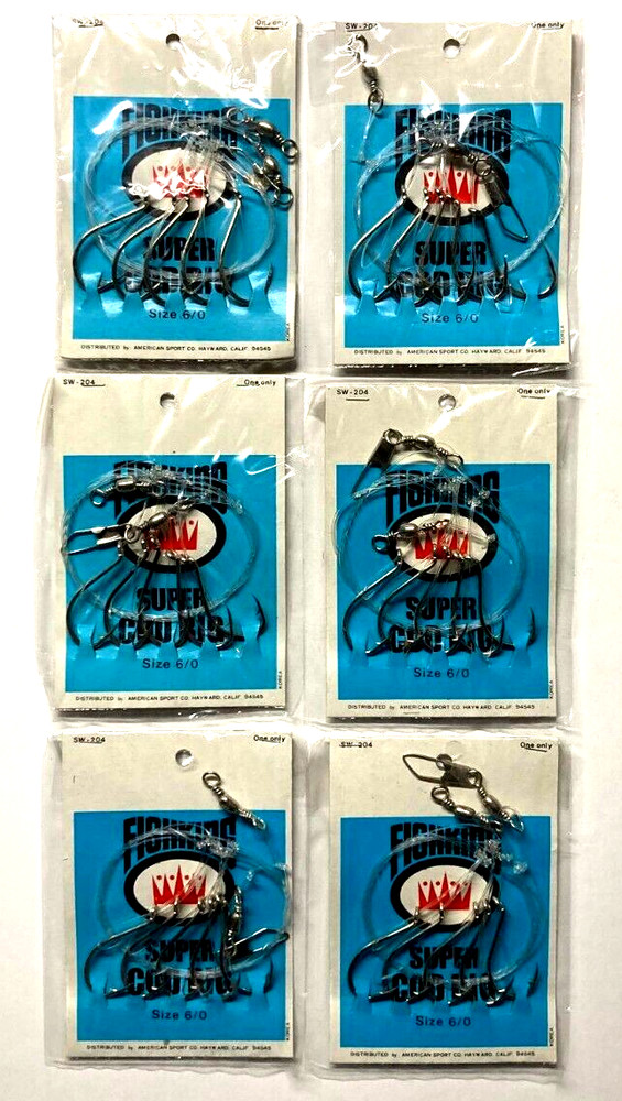 FISHKING 6 PACKS SW-204 Super Cod Rig Size 6/0 Five Hook Rig