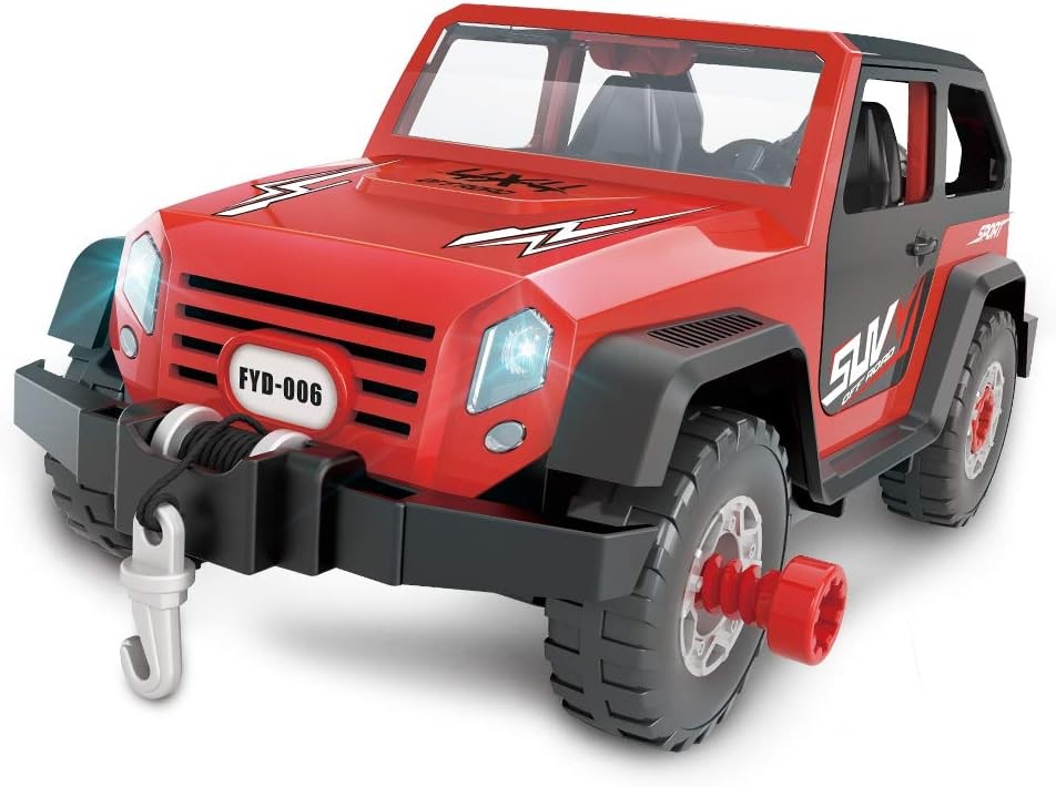 2in1 Take Apart Jeep Car STEM Learning Assembly Playset with Functional