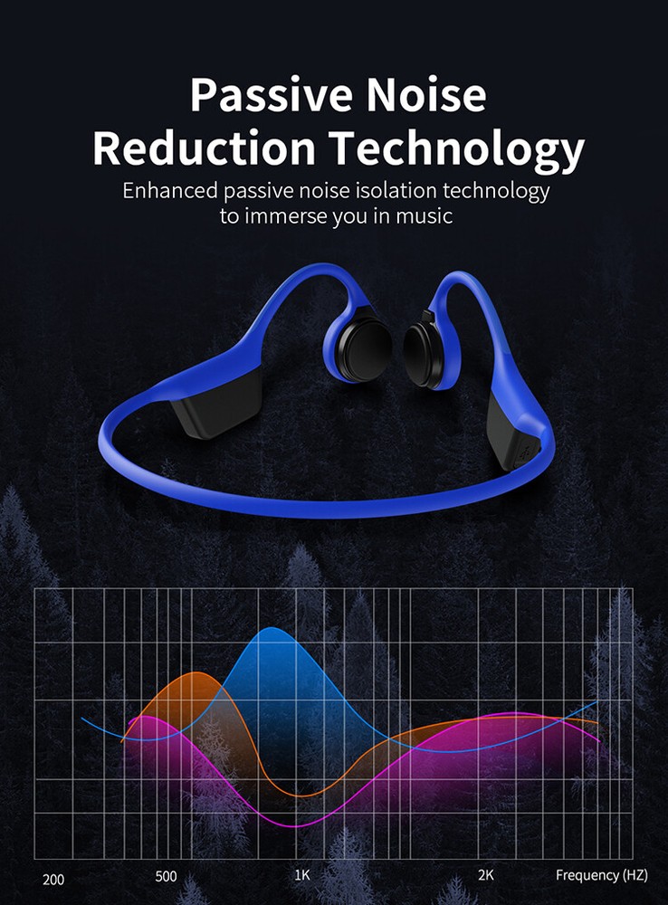 Open-Ear Design Bone Conduction Headphones without Bluetooth for Workouts(BLUE)