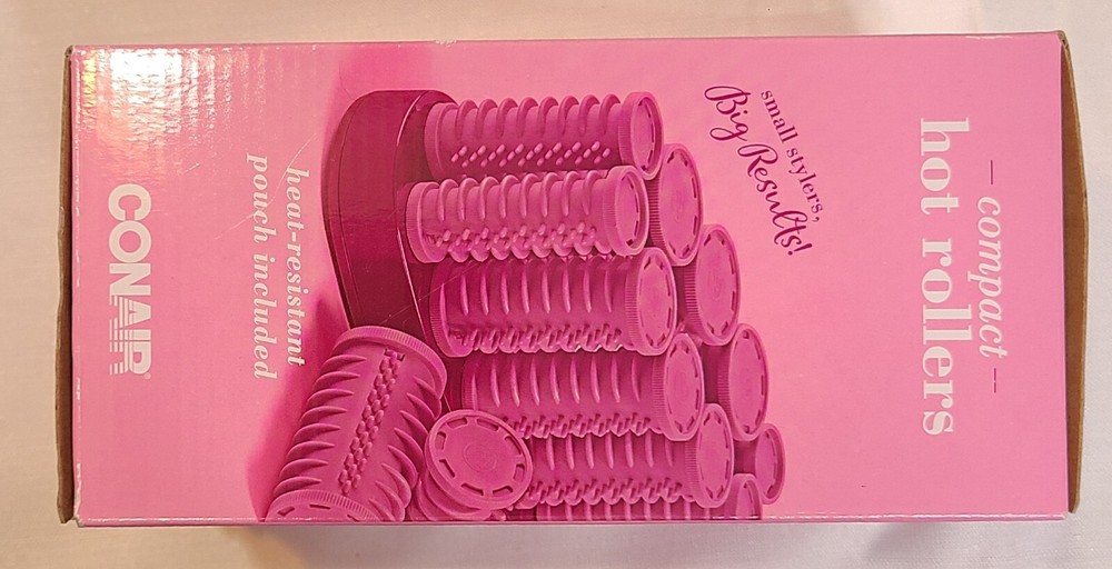 Pink Conair Compact Multi-Size Hot Roller Set—10 multi-size rollers