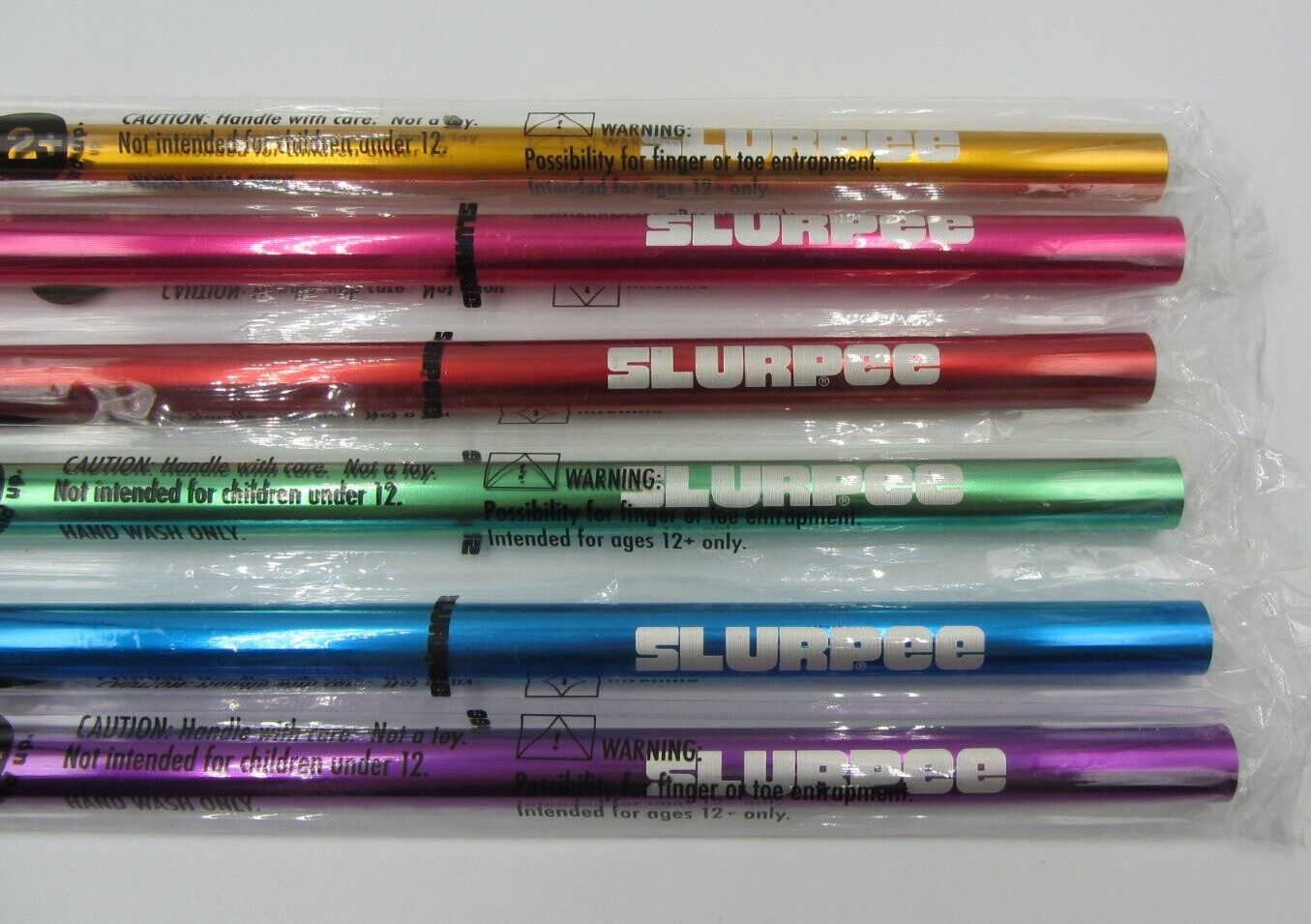7 Eleven 7-11 Slurpee Straw Aluminum NEW Sealed Set of 6 Assorted Colors