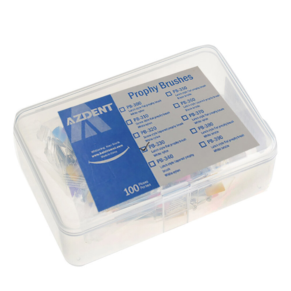 100pzas/pqt Tazón de Fuente de Nylon Colorido Dental Cepillo Profiláctico Pulido