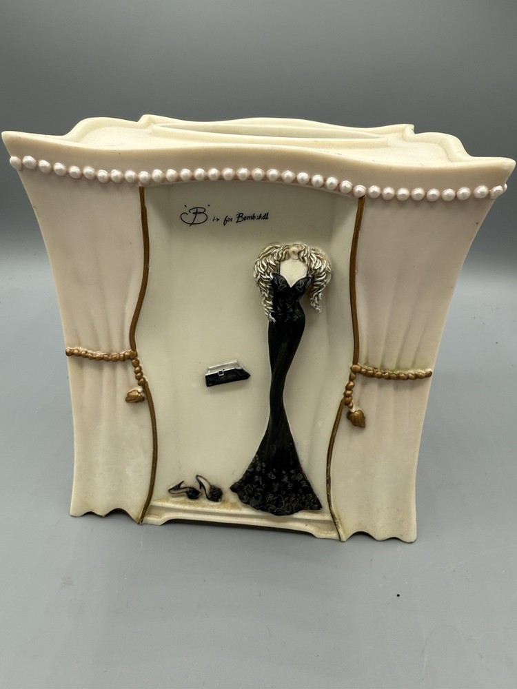 Glam Ceramic Tissue Box Cover ~ “Hello Gorgeous” / “B is for Bombshell” Vanity
