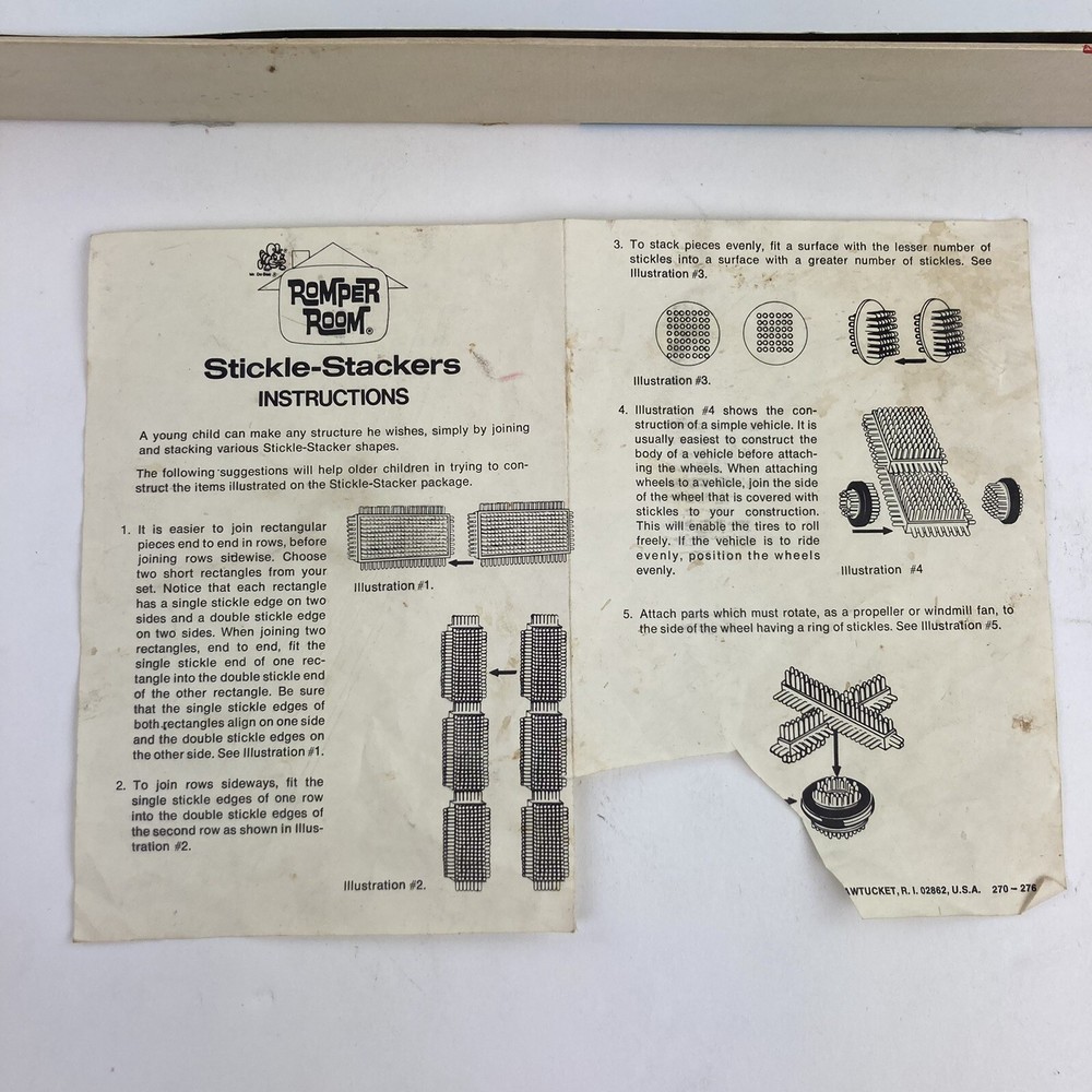 Vintage Romper Room Stickle Stackers 1972 Hasbro Construct Building Pieces RARE