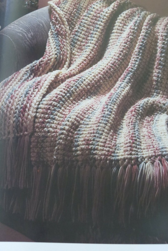 Soft Stripes, afghan;  (#4061-76)   vintage crochet  pattern