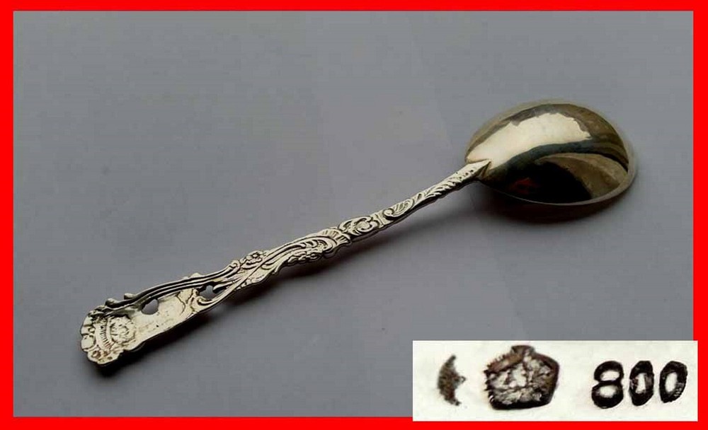 Rococo Serving Spoon, Putti, 800 Silver E623