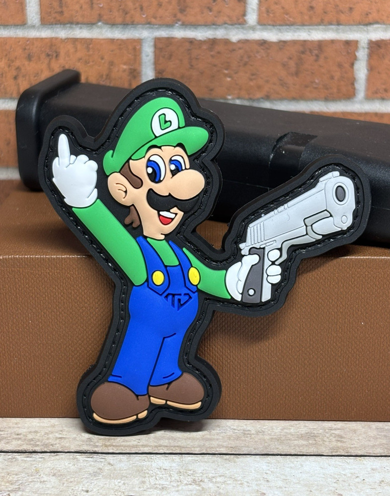 PVC Tactical Morale Patch,  Tactical Mario Patch,  Mario Bros. Gun Patch